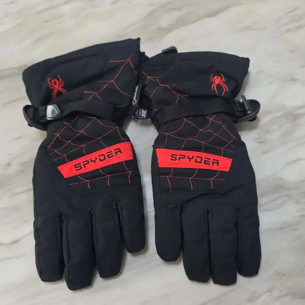 Spyder Overweb Black and Red Ski Gloves GORE-TEX Youth